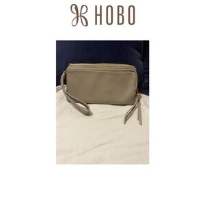 HOBO Dayton Taupe Leather Wristlet